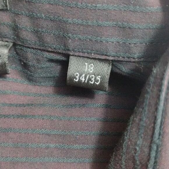 Kenneth Cole Purple Textured Black Striped Button Up Dress Shirt Size 18 - Picture 11 of 12